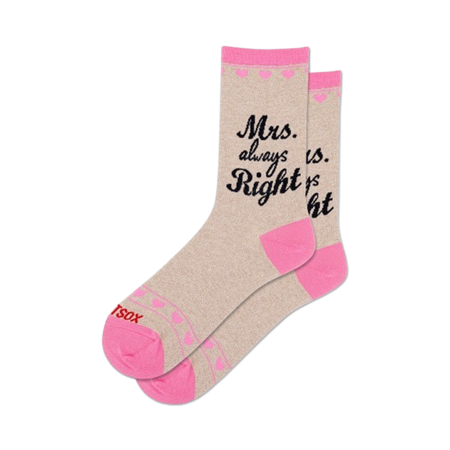 Mrs. Always Right Metallic Crew Socks – Fun Gift for Moms and Wives