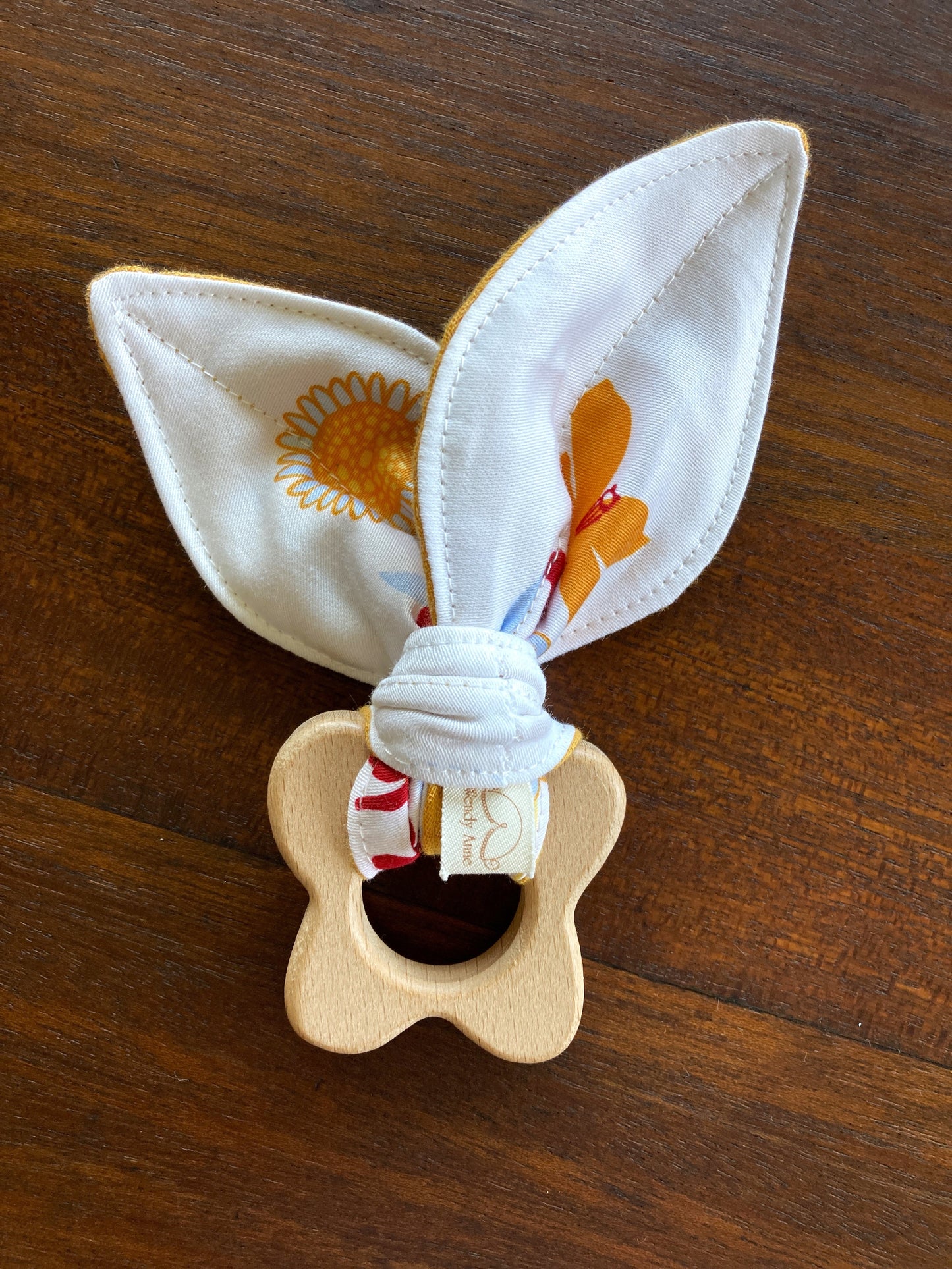 Organic Teether – Soft Fabric & Natural Beech Wood