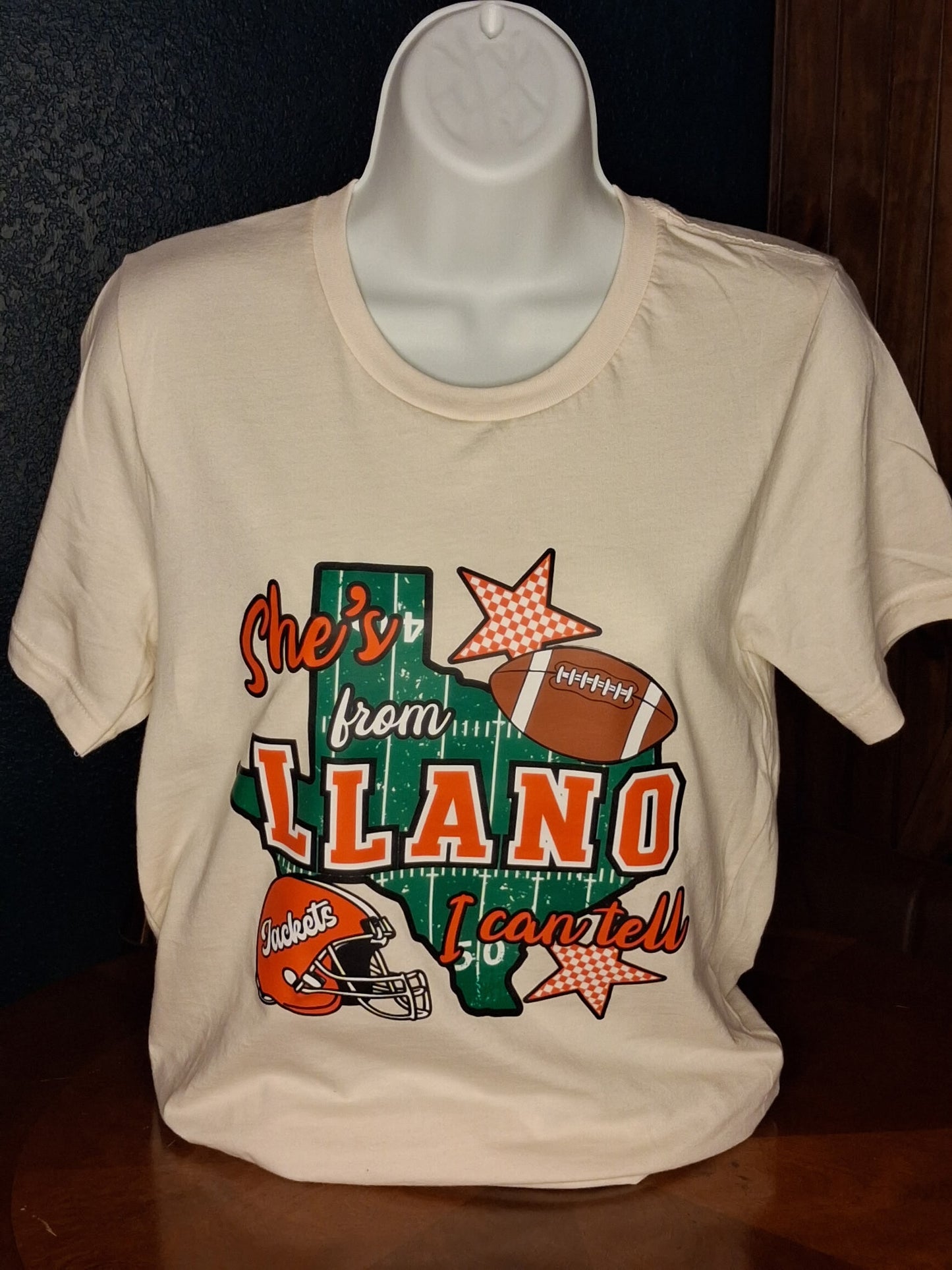 She’s From Llano Graphic Tee – Cream Game Day Shirt