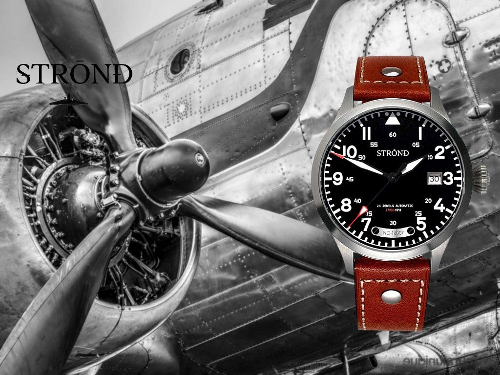 STROND DC-3 Automatic Watch Strap Leather Calfskin