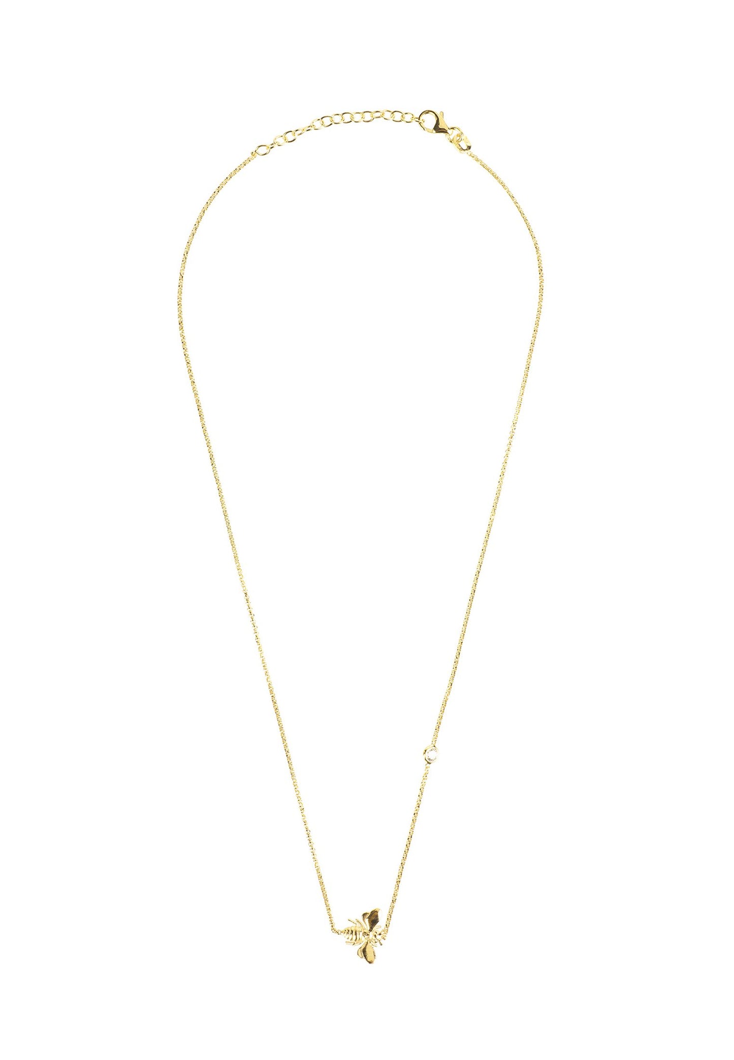Queen Bee Necklace – Gold & Sparkling Zircon Detail