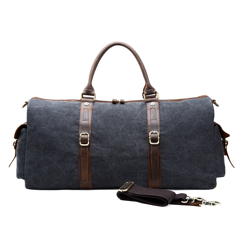 Retro Travel Shoulder Bag – Large Capacity Polyester & Canvas Weekender Bag with Multi‑Pocket Storage