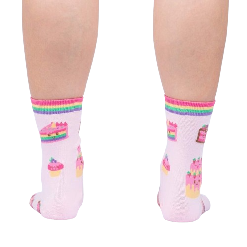 Life Is Batter With Cake Women’s Cotton Crew Socks – Sweet Treat Fashion
