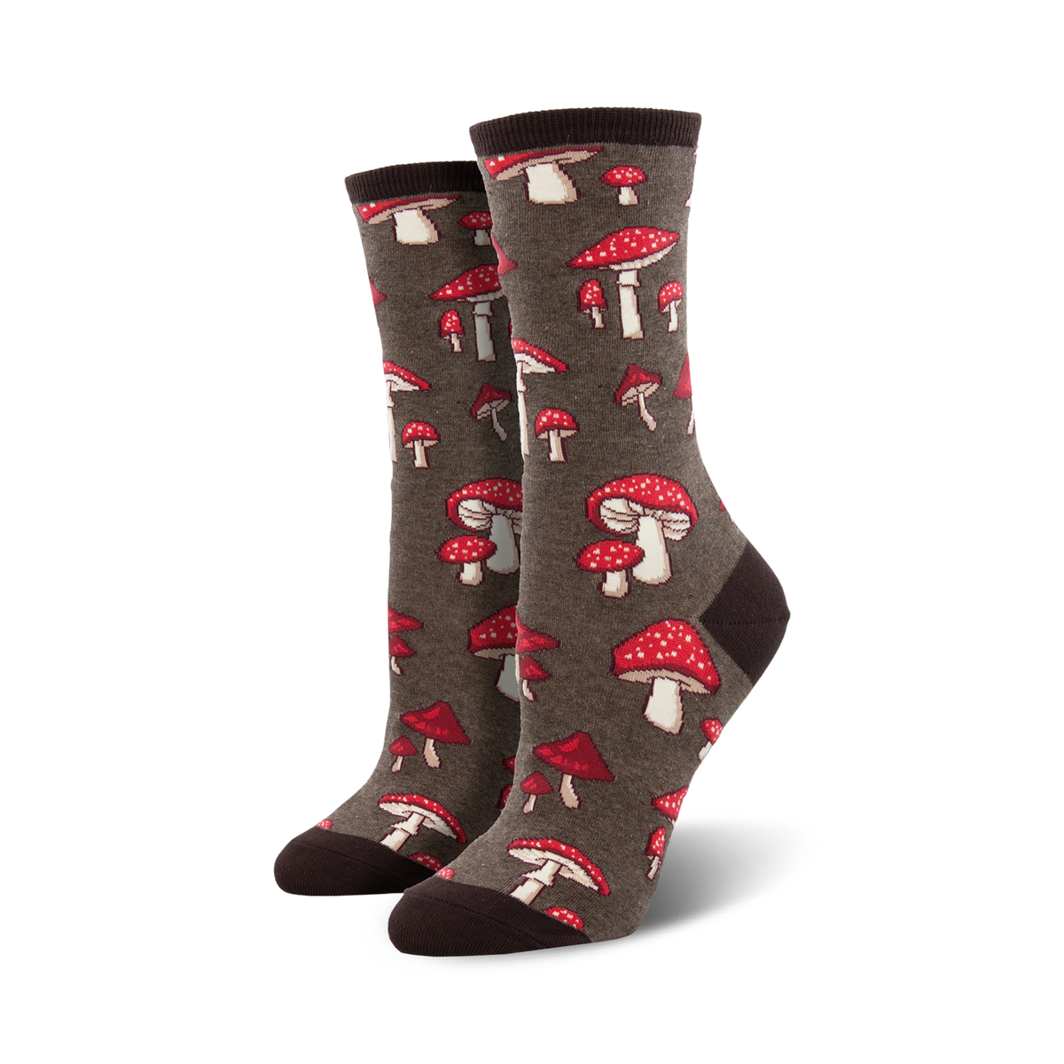 Pretty Fly For A Fungi Crew Socks – Fun Mushroom Pattern Socks for Women