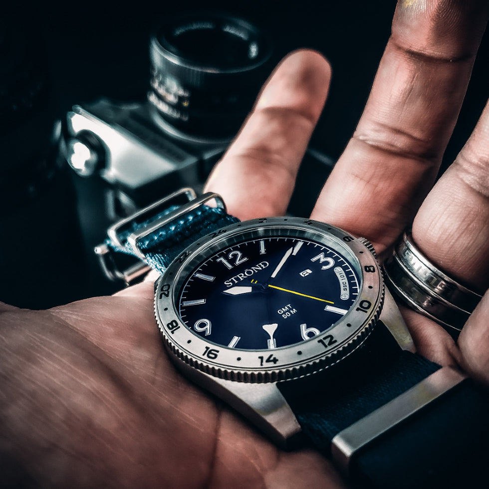 STROND Watch The SSC-101 All 316 grade stainless with blue dial 24h GMT