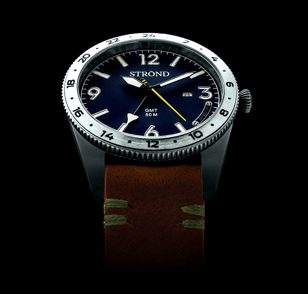STROND Watch The SSC-101 All 316 grade stainless with blue dial 24h GMT