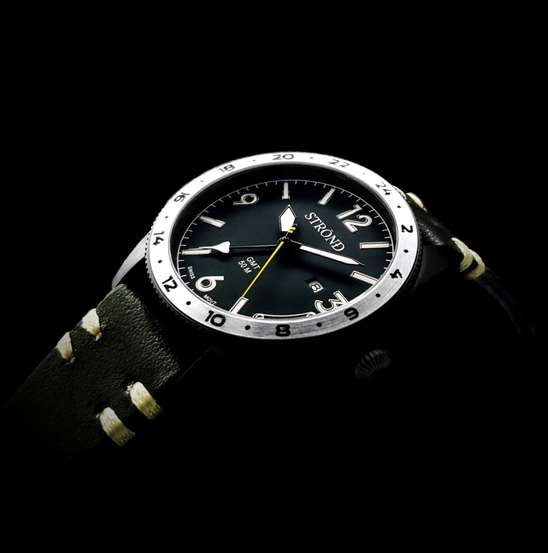 STROND SSC-101 24h GMT, All Black with Steel Bezel
