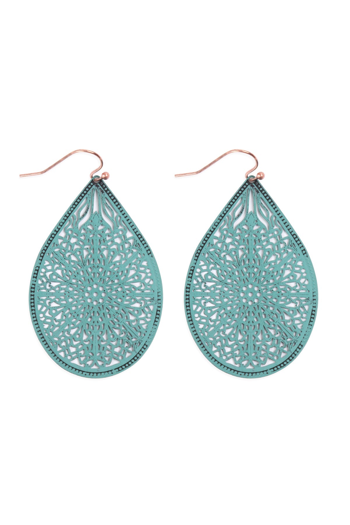 E1094 - Filigree Teardrop Hook Earrings
