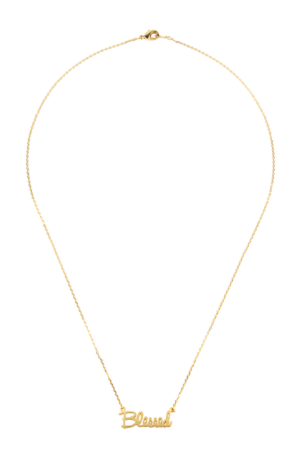 Cast "Blessed" Pendant Necklace