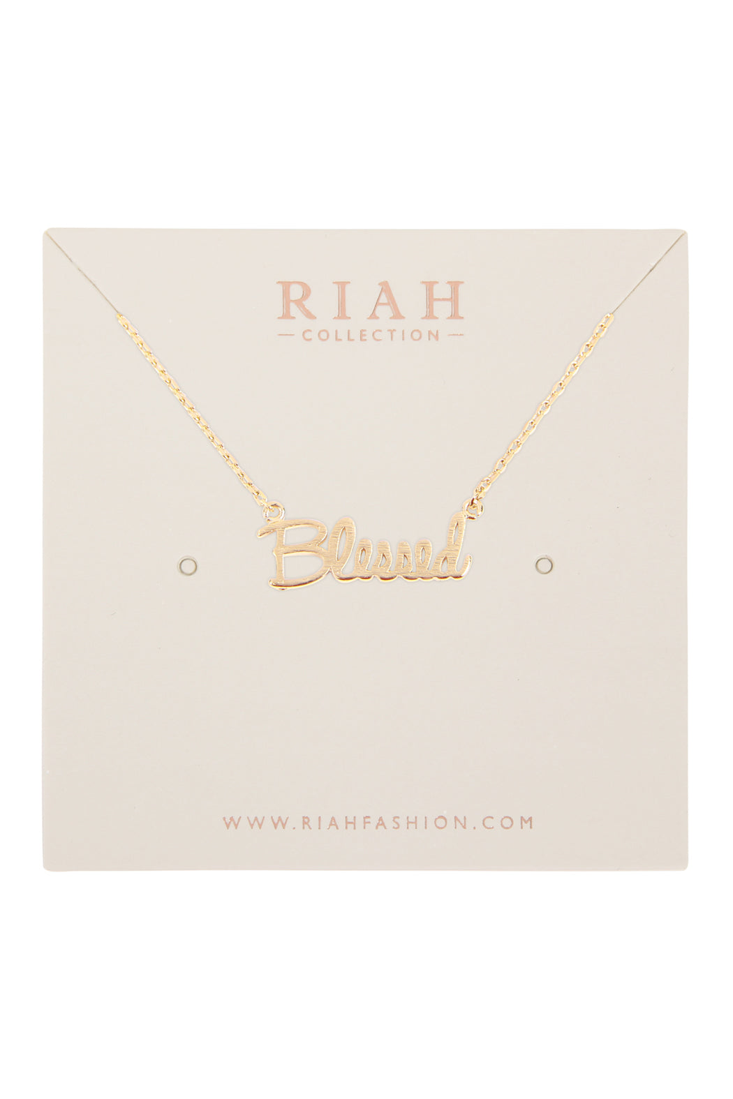Cast "Blessed" Pendant Necklace