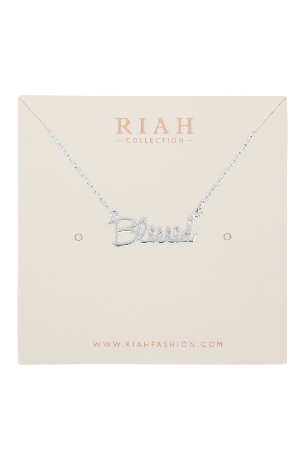 Cast "Blessed" Pendant Necklace