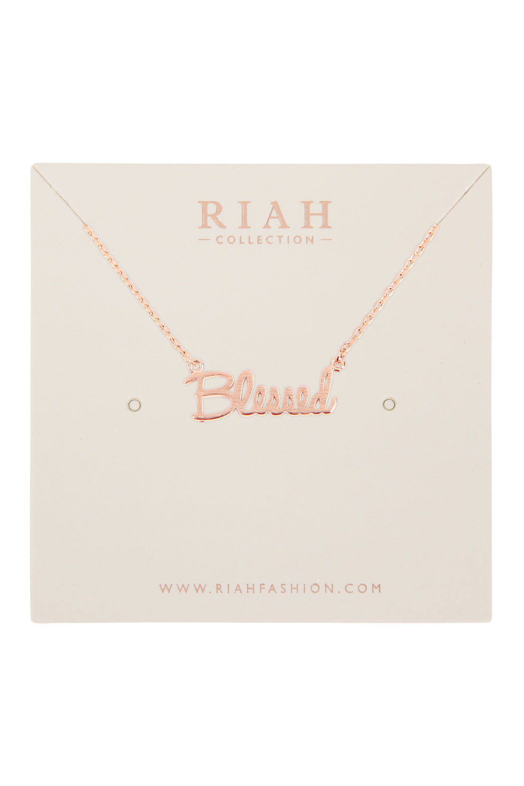 Cast "Blessed" Pendant Necklace