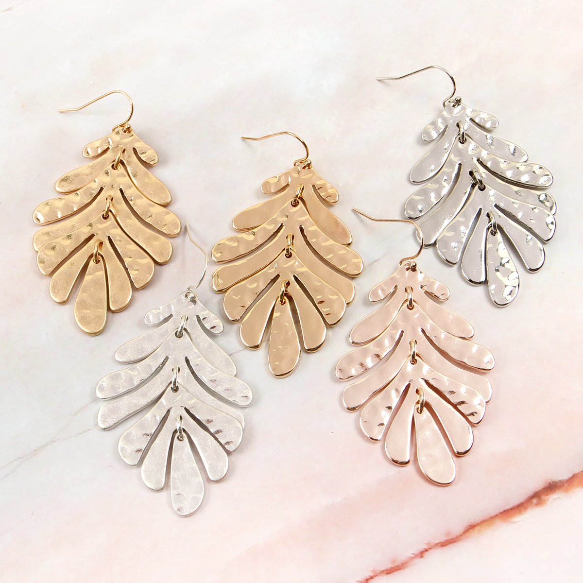 Me4297 - Fish Hook Cast Metal Earrings