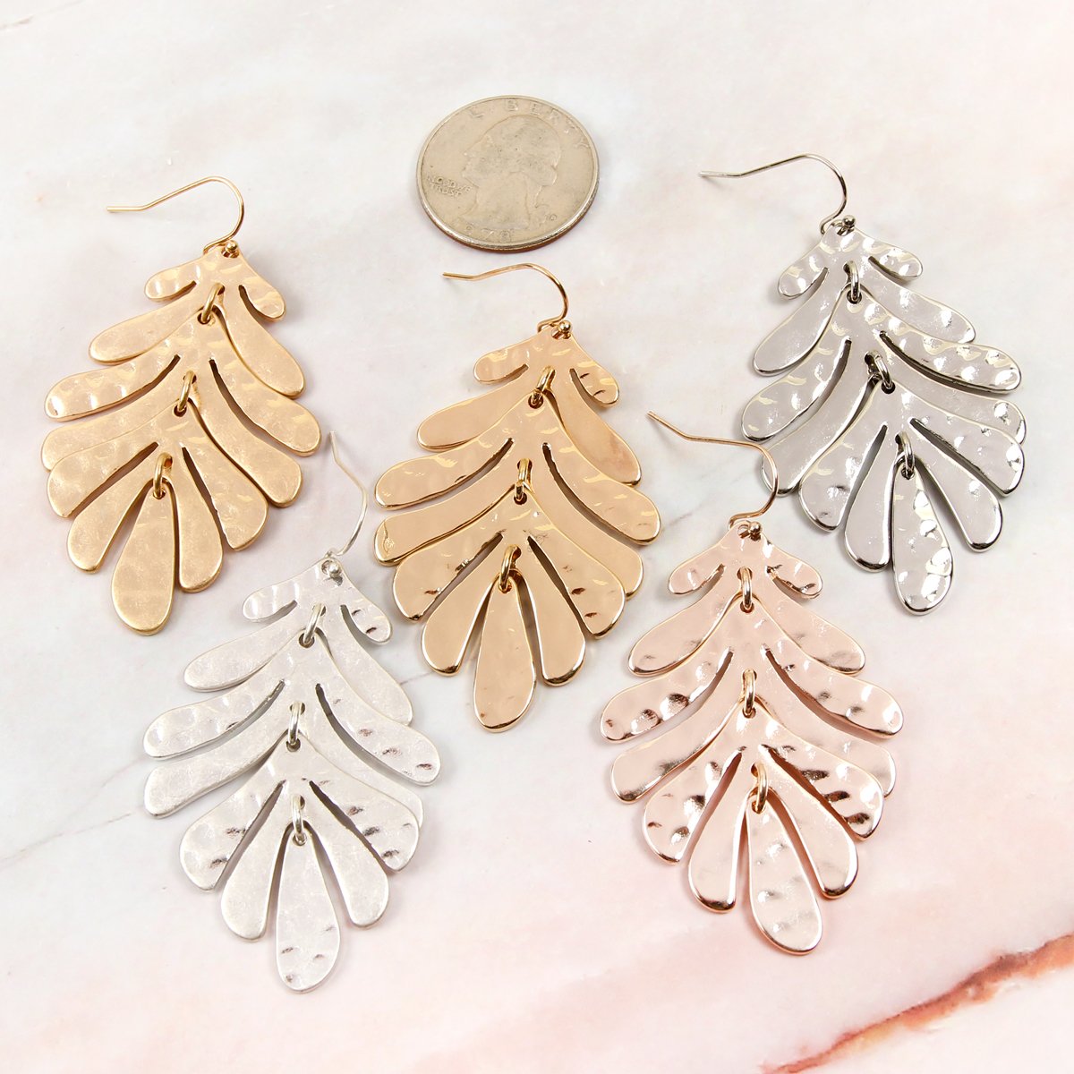 Me4297 - Fish Hook Cast Metal Earrings