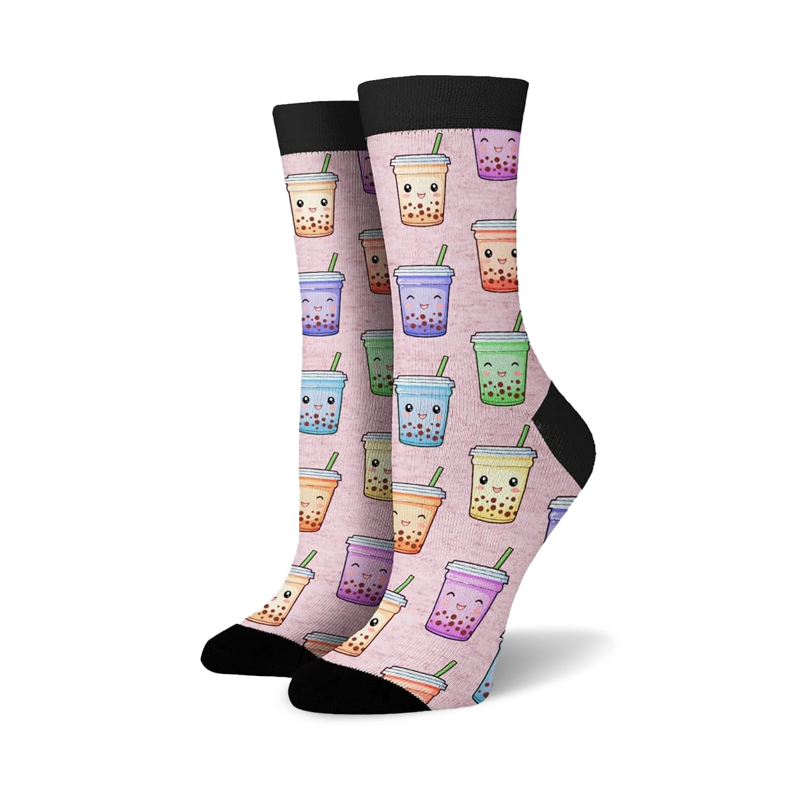 Kawaii Boba Crew Socks – Cute Bubble Tea Fashion for Women