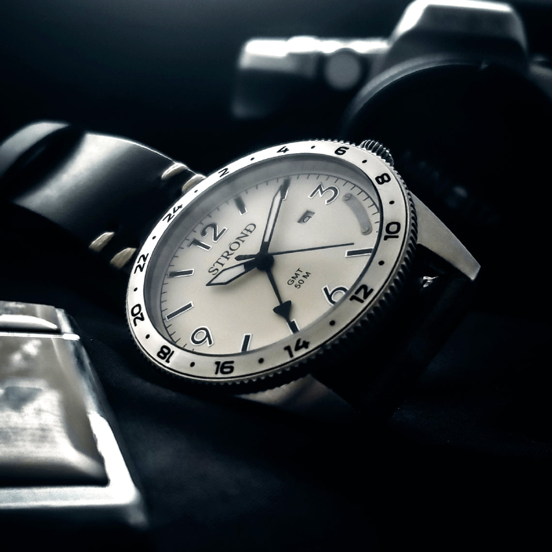 STROND SSC-101 24h GMT, All Stainless Steel & Cream