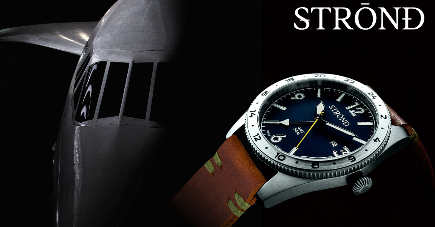 STROND Watch The SSC-101 All 316 grade stainless with blue dial 24h GMT