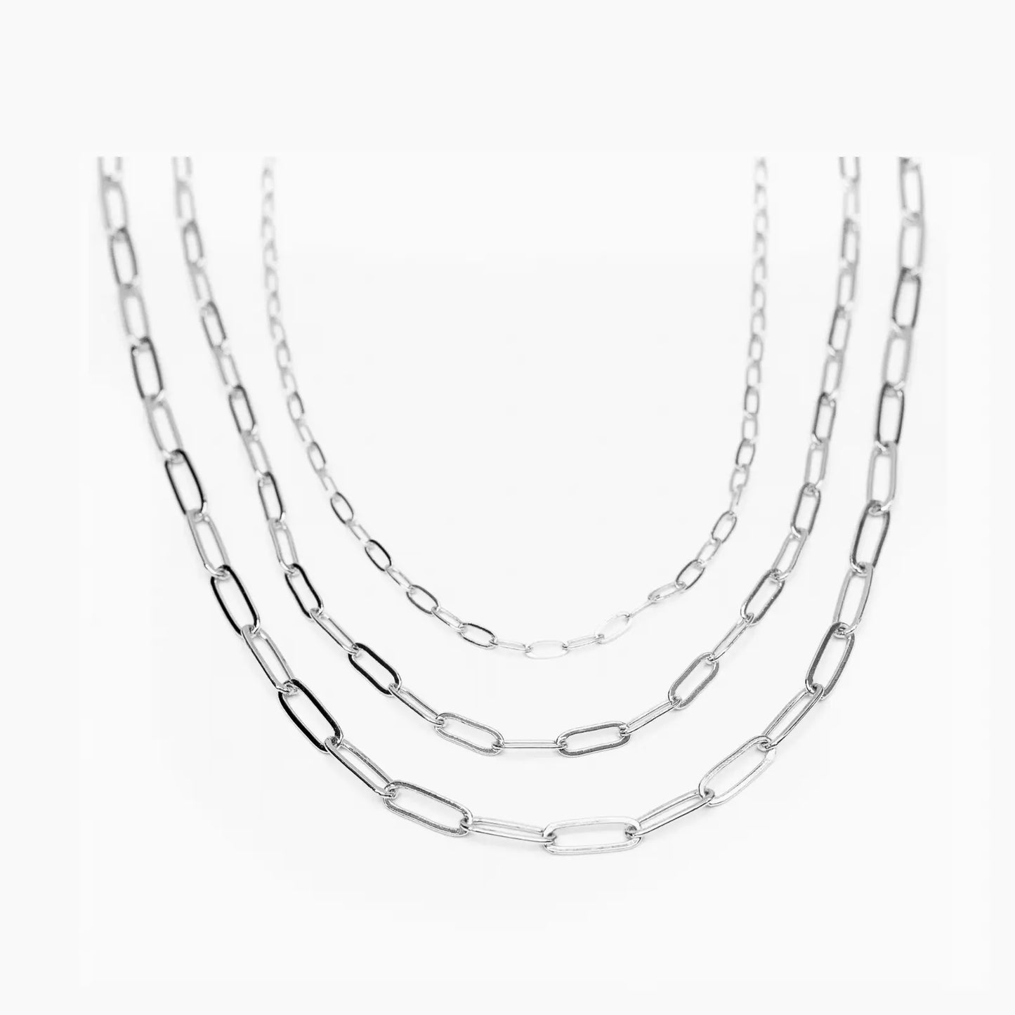 Silver Paperclip Chainlink Necklace