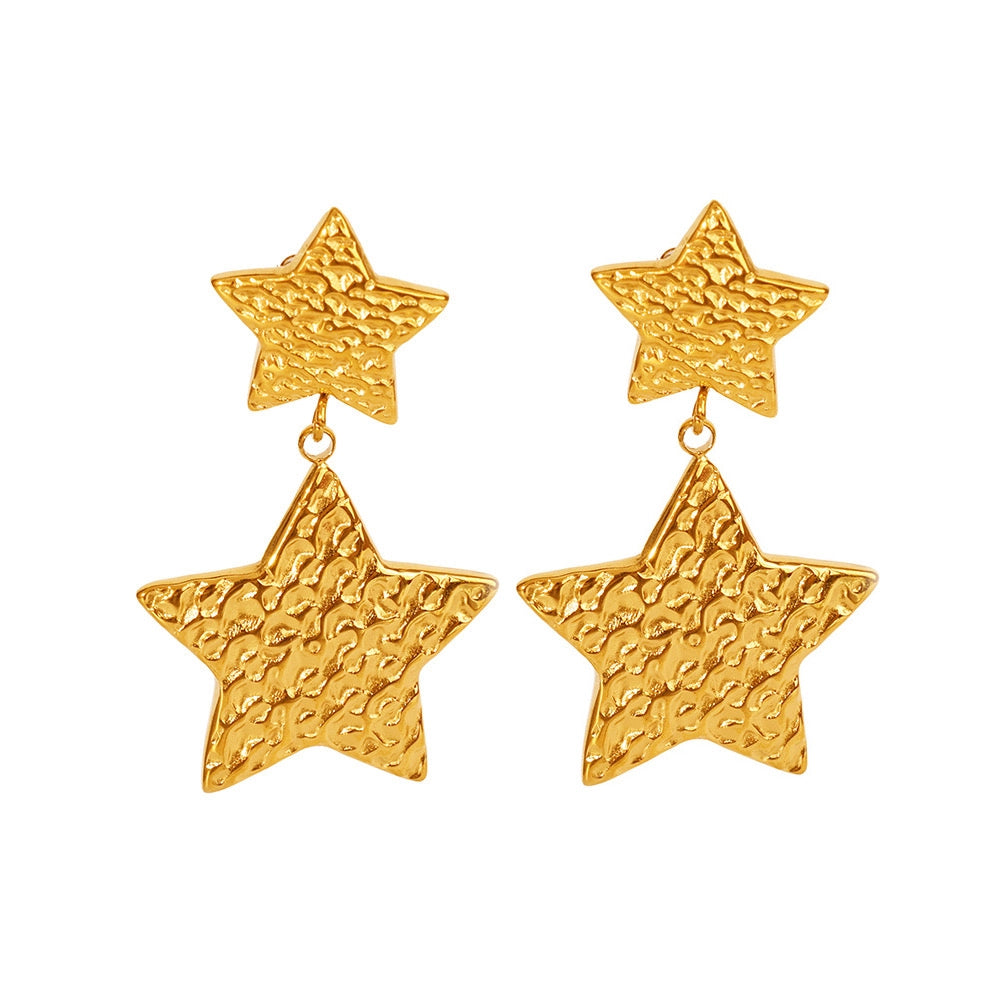 Textured Star Stud Earrings