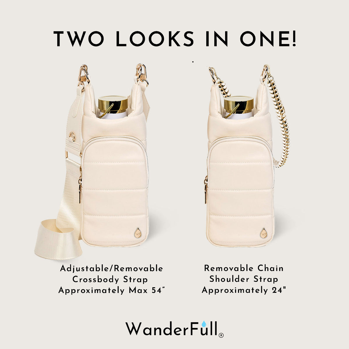 Ivory Vegan Leather HydroBag® with Strap Bundle Oprah's Favorite Things