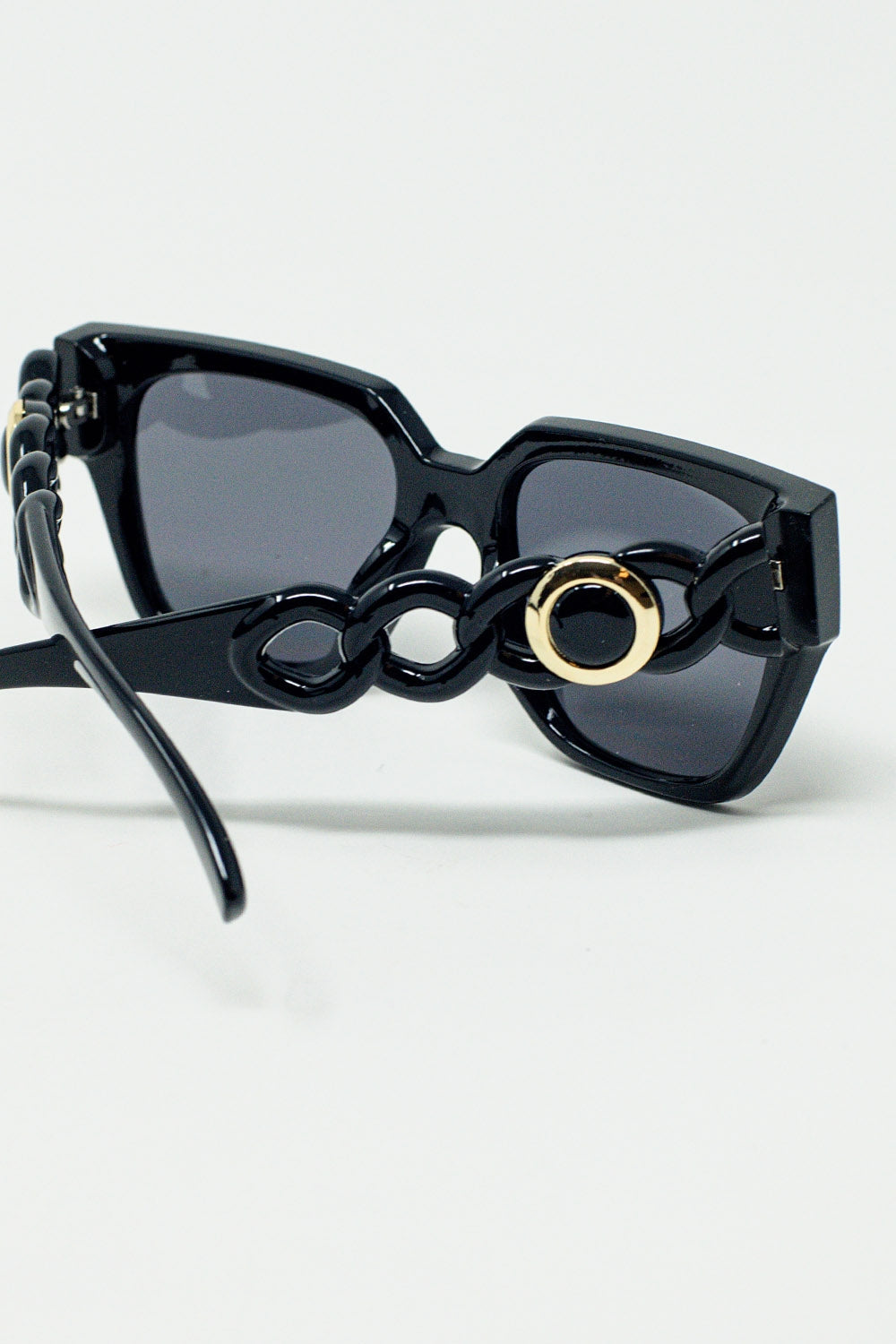 Geometric Thick Black Sunglasses With Black Lens - Bold Lines, Timeless Edge