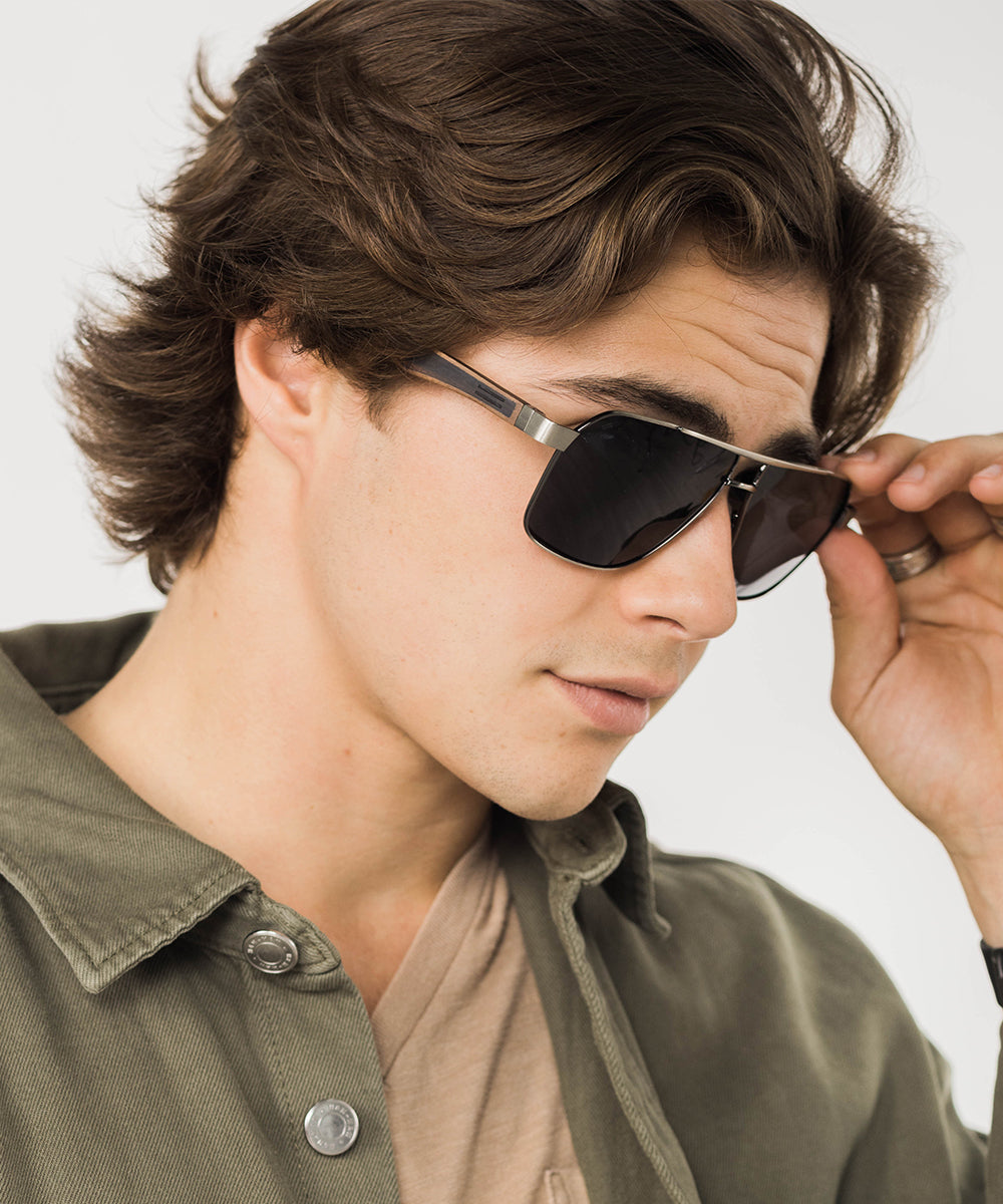 Pierce - Metal & Wood Sunglasses