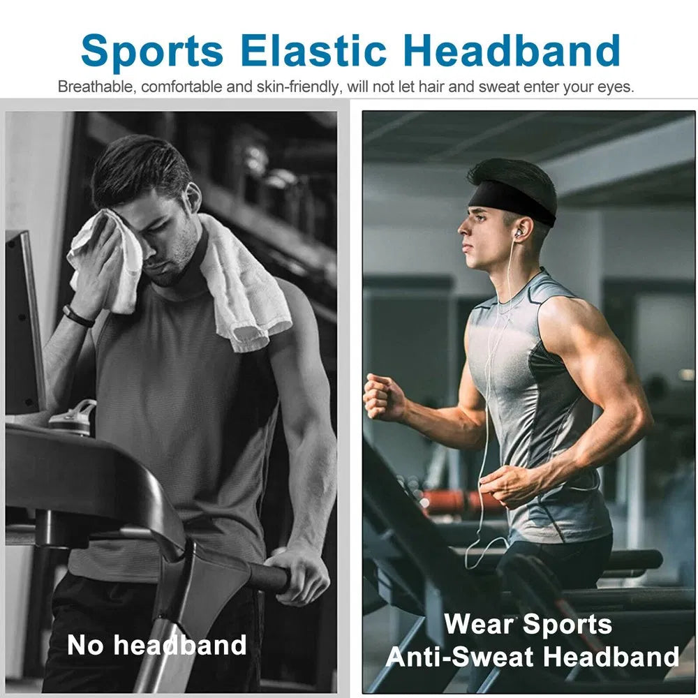 3-Pack Sports Sweatband Headbands – Stretch Fit for Men & Women