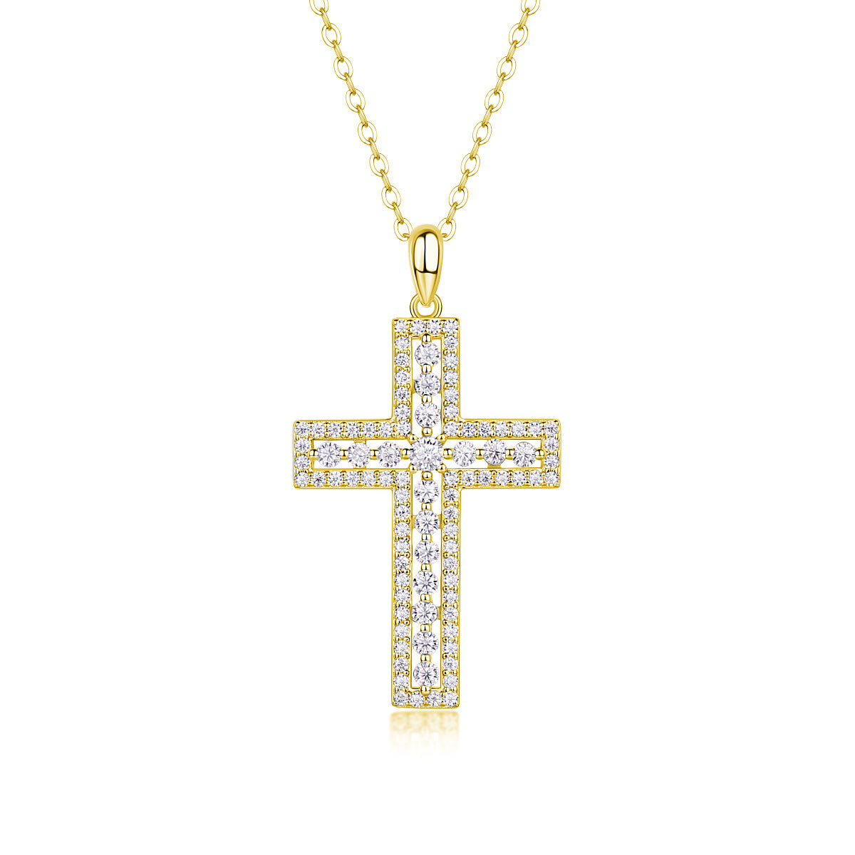 Shelter - Fashionable Jewelry Pendant Set With Moissanite S925 Sterling Silver And Platinum-plated Cross Diamond, Moissanite Silver Jewelry
