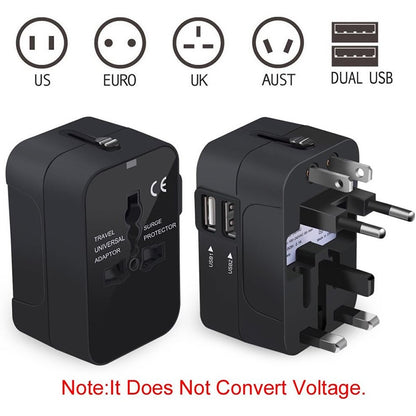 Travel Adapter With USB C, Universal All In One Worldwide  AC Power Plug Adapter USB Type C Charging For USA EU UK AUS