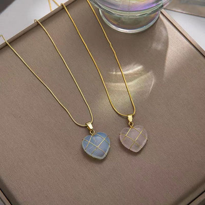 Barbie Dream Heart Moonstone Necklace – Kawaii Princess Jewelry  Once upon a sparkle, a tiny heart escaped from a cartoon princess’s diary and landed softly around your neck