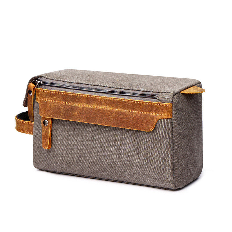 Travel Portable Large‑Capacity Storage Bag – Vintage Canvas Toiletry & Cosmetic Organizer
