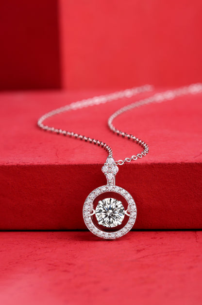 A Fashionable And Trendy Jewelry Necklace Pendant Set With 1-carat Moissanite S925 Sterling Silver And Platinum Plating