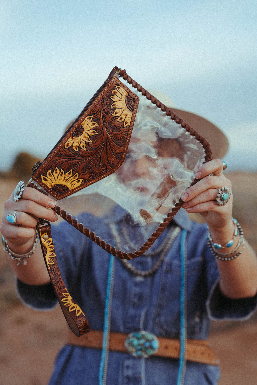 The Sunflower Fields Clear Bag – Haute Southern Hyde by Beth Marie Exclusive