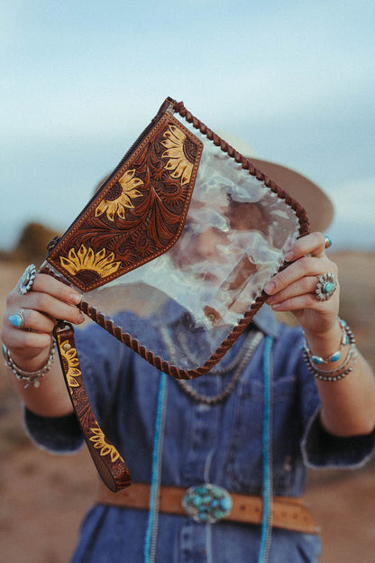 The Sunflower Fields Clear Bag – Haute Southern Hyde by Beth Marie Exclusive