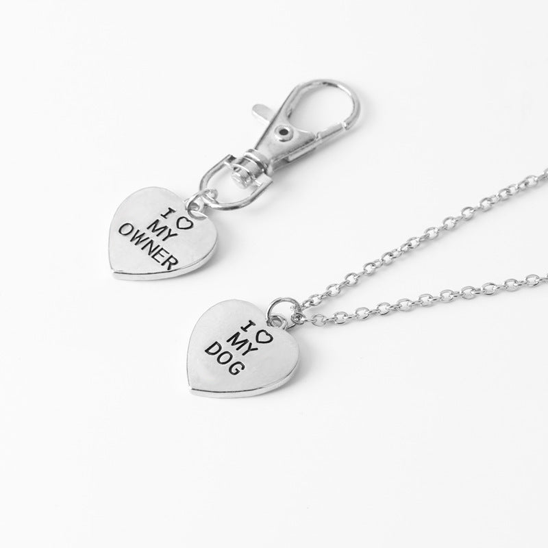 Love My Owner!  Love My Dog Pet Dog Necklace and Key Chain or Pet Tag