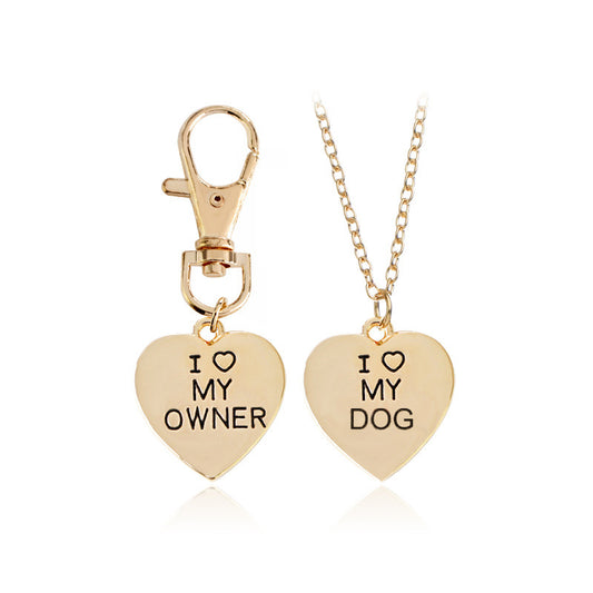 Love My Owner!  Love My Dog Pet Dog Necklace and Key Chain or Pet Tag