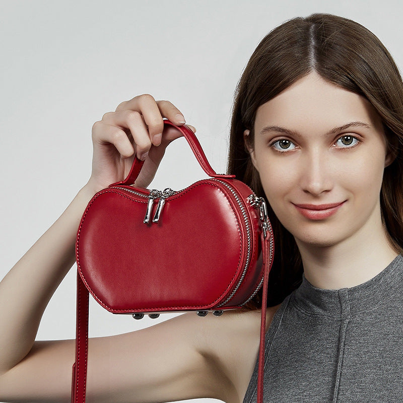 Creative Fruit Leather Shoulder Messenger Bag – Heartfelt Elegance Meets Urban Simplicity