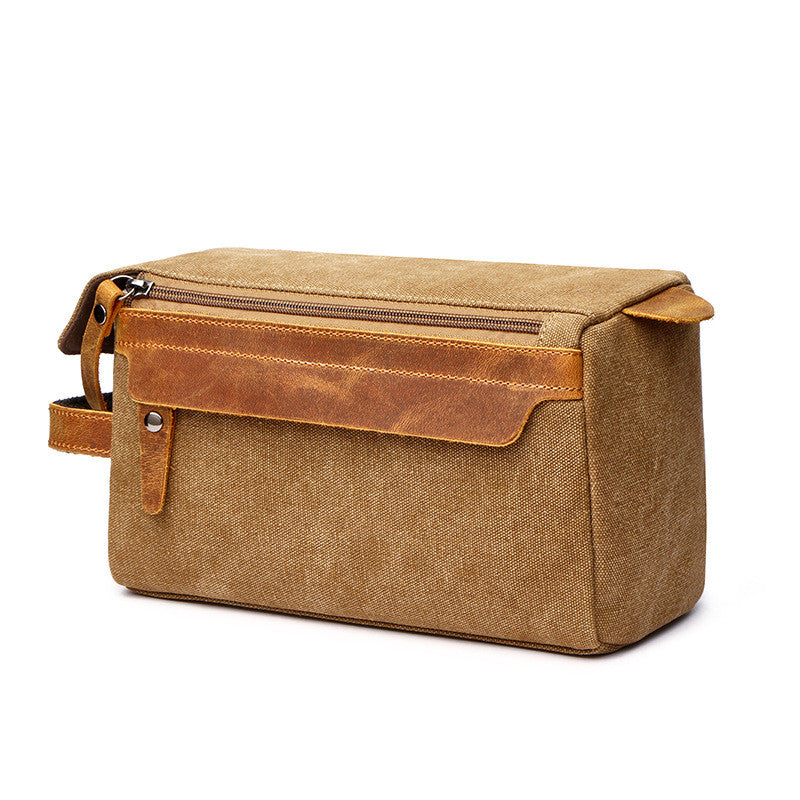 Travel Portable Large‑Capacity Storage Bag – Vintage Canvas Toiletry & Cosmetic Organizer