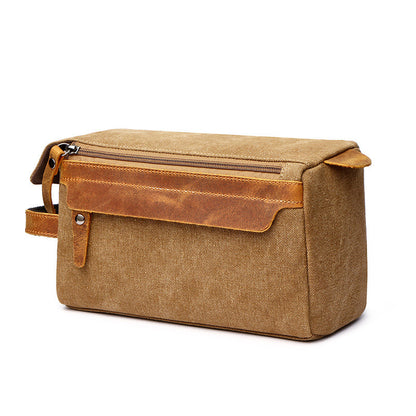 Travel Portable Large‑Capacity Storage Bag – Vintage Canvas Toiletry & Cosmetic Organizer