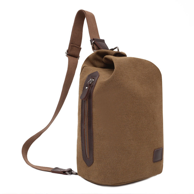Multifunctional Travel Shoulder Bag – Canvas & PU Leather with Smart Storage Design