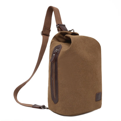 Multifunctional Travel Shoulder Bag – Canvas & PU Leather with Smart Storage Design