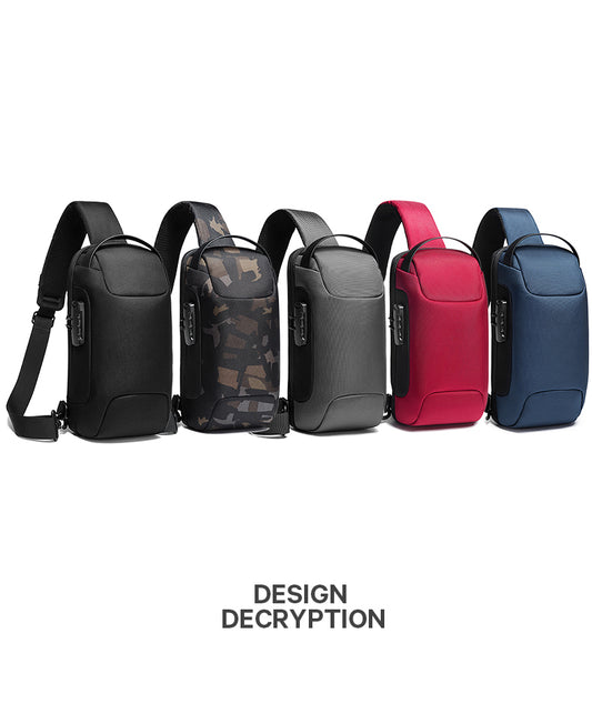 Men’s Business Messenger Waterproof Shoulder Bag – High‑Density Oxford Crossbody Chest Bag