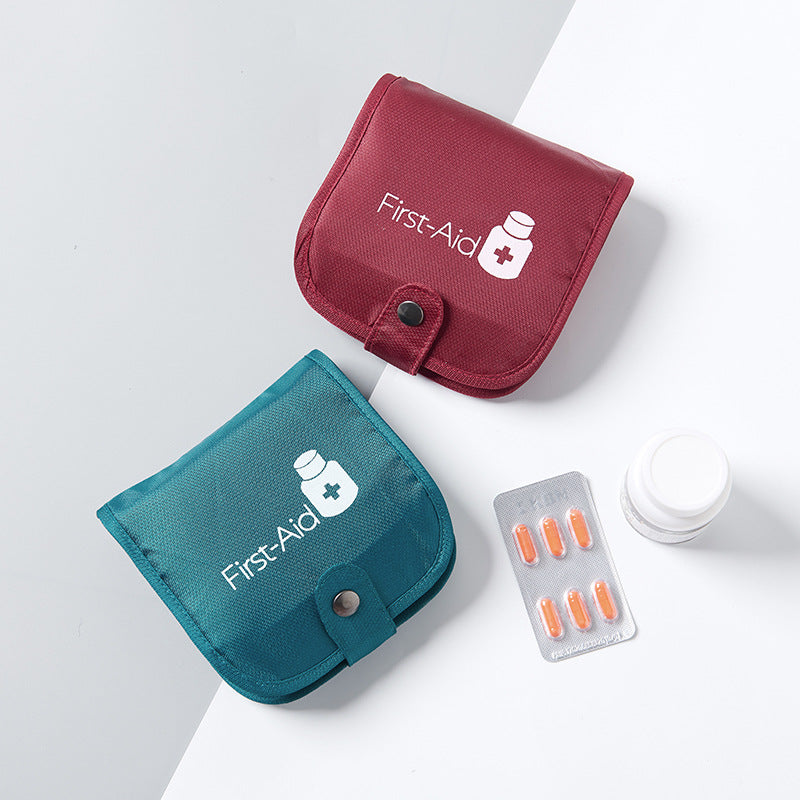 Portable Medicine Storage Box – Compact Travel First Aid Organizer (Red)