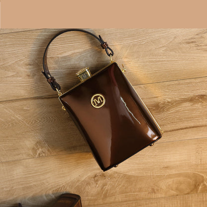 Patent Leather Glossy Shoulder & Crossbody Bag – Light Luxury All‑matching