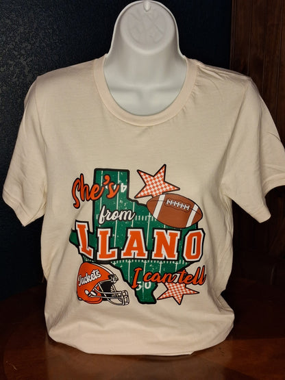 She’s From Llano Graphic Tee – Cream Game Day Shirt