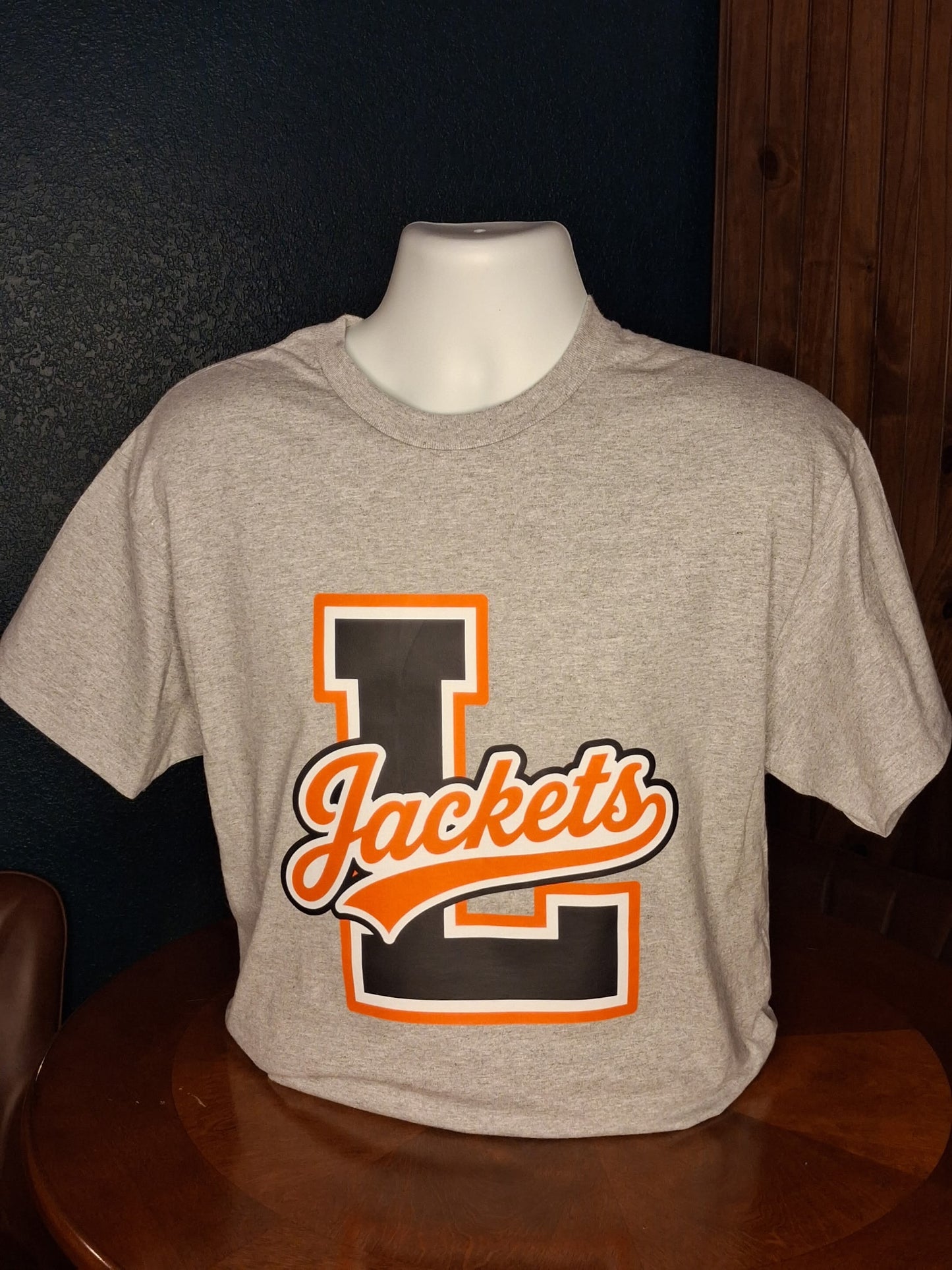 Llano Jackets Varsity Graphic Tee – Heather Grey