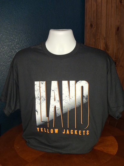 Llano Yellow Jackets Vintage Graphic Tee – Charcoal Grey