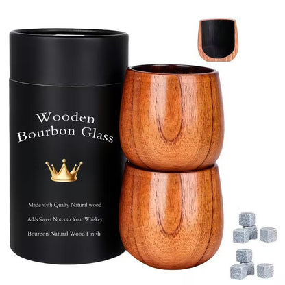 Burnt Wood Bourbon Whiskey Glass, Vintage Style, Ideal Gift For Men - Classic Vintage Style