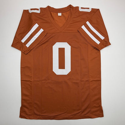Autographed/Signed Ja'Tavion Sanders Texas Orange College Football Jersey Beckett BAS COA