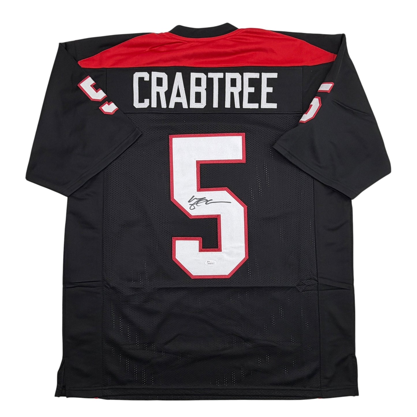 Autographed/Signed Michael Crabtree Texas Tech Black College Football Jersey JSA COA